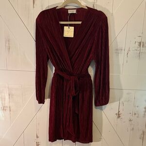 Dress Forum Deep Red Pleated Dress